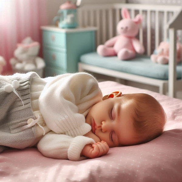 Bébé qui dort paisiblement dans une chambre aux couleurs pastel